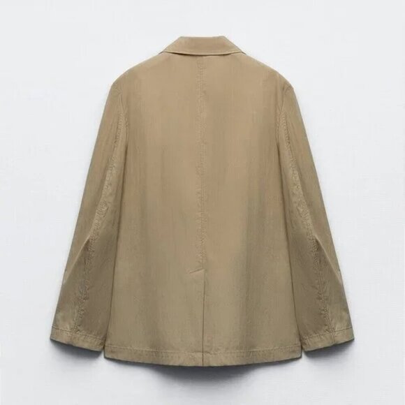 ZARA STRAIGHT CUT POCKET BLAZER - Picture 4 of 5